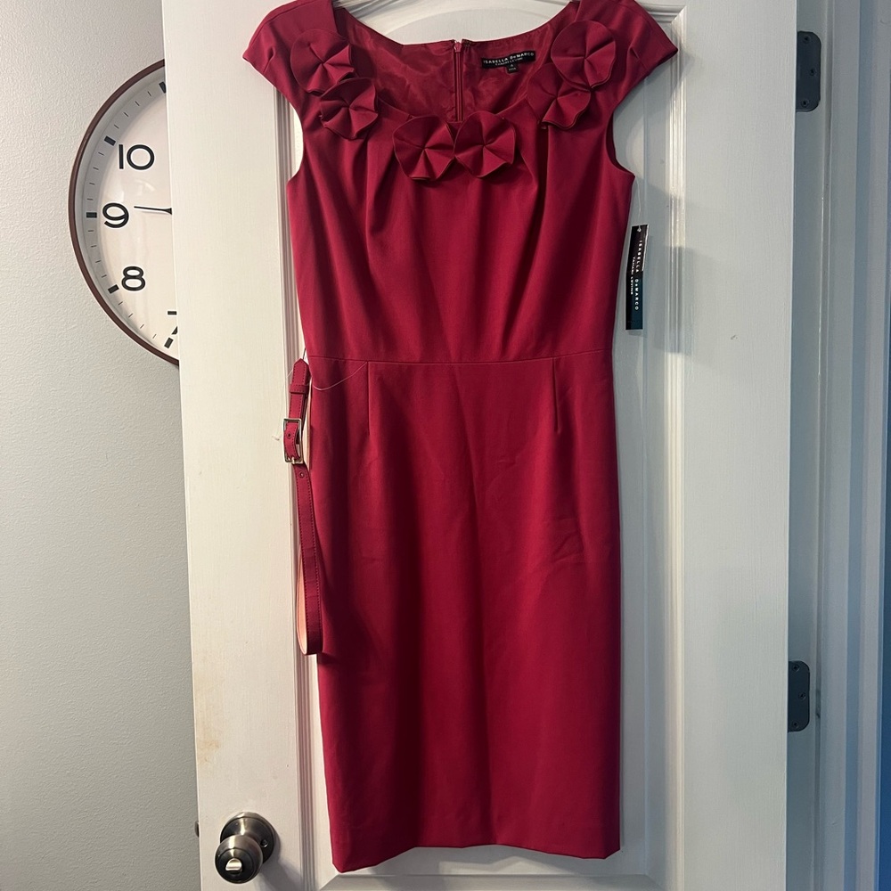 NWT Isabella DeMarci cap sleeve aline dress with belt size 4